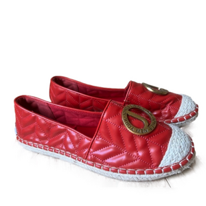 Jones New York Stana Espadrille Quilted Red Flats Women’s Size 7.5